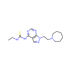 CCNC(=S)Nc1ncnc2c1cnn2CCN1CCCCCC1 ZINC000205838185