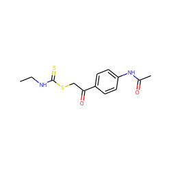 CCNC(=S)SCC(=O)c1ccc(NC(C)=O)cc1 ZINC000040934311