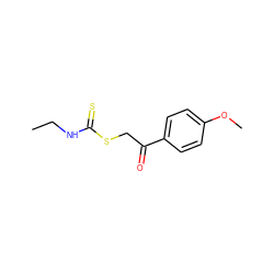 CCNC(=S)SCC(=O)c1ccc(OC)cc1 ZINC000040975311