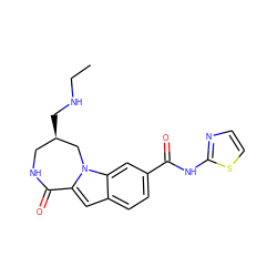 CCNC[C@@H]1CNC(=O)c2cc3ccc(C(=O)Nc4nccs4)cc3n2C1 ZINC000029125753