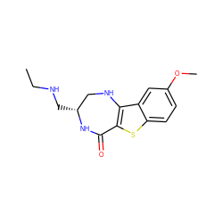 CCNC[C@@H]1CNc2c(sc3ccc(OC)cc23)C(=O)N1 ZINC000043011721