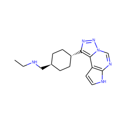 CCNC[C@H]1CC[C@H](c2nnn3cnc4[nH]ccc4c23)CC1 ZINC001772622875
