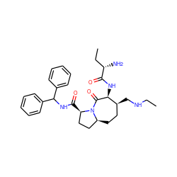 CCNC[C@H]1CC[C@H]2CC[C@@H](C(=O)NC(c3ccccc3)c3ccccc3)N2C(=O)[C@H]1NC(=O)[C@@H](N)CC ZINC000049710321