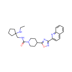 CCNC1(CNC(=O)N2CCC(c3nc(-c4ccc5ccccc5n4)no3)CC2)CCCC1 ZINC000072179590