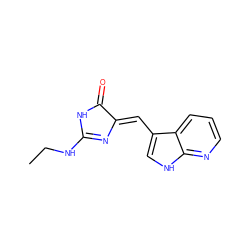 CCNC1=N/C(=C\c2c[nH]c3ncccc23)C(=O)N1 ZINC000040424173