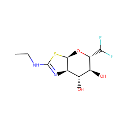 CCNC1=N[C@H]2[C@H](O[C@H](C(F)F)[C@@H](O)[C@@H]2O)S1 ZINC000200872137