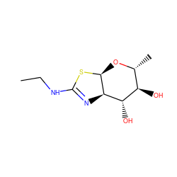 CCNC1=N[C@H]2[C@H](O[C@H](C)[C@@H](O)[C@@H]2O)S1 ZINC000200864972