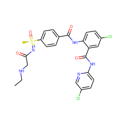 CCNCC(=O)N=[S@](C)(=O)c1ccc(C(=O)Nc2ccc(Cl)cc2C(=O)Nc2ccc(Cl)cn2)cc1 ZINC000095573536