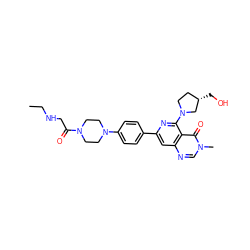 CCNCC(=O)N1CCN(c2ccc(-c3cc4ncn(C)c(=O)c4c(N4CC[C@H](CO)C4)n3)cc2)CC1 ZINC000115625276