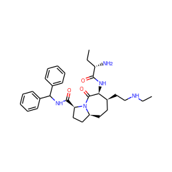 CCNCC[C@H]1CC[C@H]2CC[C@@H](C(=O)NC(c3ccccc3)c3ccccc3)N2C(=O)[C@H]1NC(=O)[C@@H](N)CC ZINC000049710119