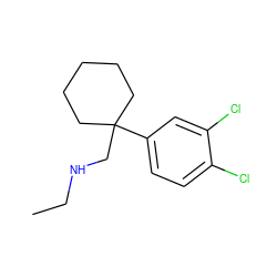 CCNCC1(c2ccc(Cl)c(Cl)c2)CCCCC1 ZINC000066080172