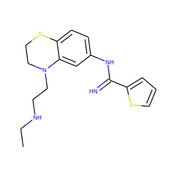 CCNCCN1CCSc2ccc(NC(=N)c3cccs3)cc21 ZINC000113971133