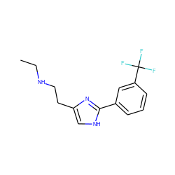 CCNCCc1c[nH]c(-c2cccc(C(F)(F)F)c2)n1 ZINC000026575297