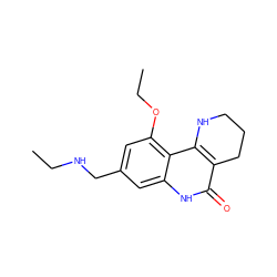 CCNCc1cc(OCC)c2c3c(c(=O)[nH]c2c1)CCCN3 ZINC000118735338