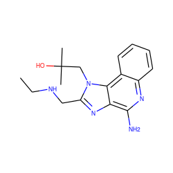 CCNCc1nc2c(N)nc3ccccc3c2n1CC(C)(C)O ZINC000040897136