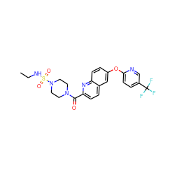 CCNS(=O)(=O)N1CCN(C(=O)c2ccc3cc(Oc4ccc(C(F)(F)F)cn4)ccc3n2)CC1 ZINC001772602013