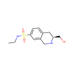 CCNS(=O)(=O)c1ccc2c(c1)CN[C@H](CO)C2 ZINC000013606986