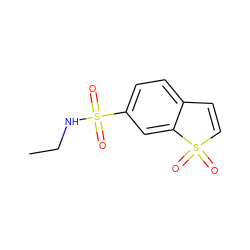 CCNS(=O)(=O)c1ccc2c(c1)S(=O)(=O)C=C2 ZINC000028524808