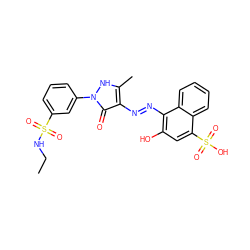 CCNS(=O)(=O)c1cccc(-n2[nH]c(C)c(/N=N/c3c(O)cc(S(=O)(=O)O)c4ccccc34)c2=O)c1 ZINC000169319688