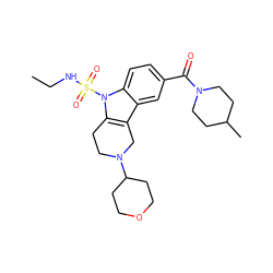 CCNS(=O)(=O)n1c2c(c3cc(C(=O)N4CCC(C)CC4)ccc31)CN(C1CCOCC1)CC2 ZINC000082157066