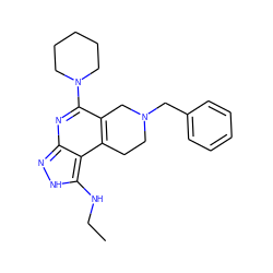 CCNc1[nH]nc2nc(N3CCCCC3)c3c(c12)CCN(Cc1ccccc1)C3 ZINC000049070227