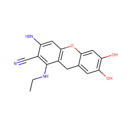 CCNc1c(C#N)c(N)cc2c1Cc1cc(O)c(O)cc1O2 ZINC000473235323