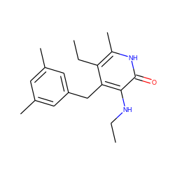 CCNc1c(Cc2cc(C)cc(C)c2)c(CC)c(C)[nH]c1=O ZINC000005886247