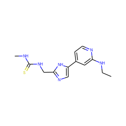 CCNc1cc(-c2cnc(CNC(=S)NC)[nH]2)ccn1 ZINC000026278026