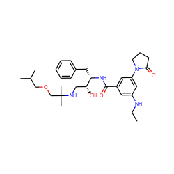 CCNc1cc(C(=O)N[C@@H](Cc2ccccc2)[C@H](O)CNC(C)(C)COCC(C)C)cc(N2CCCC2=O)c1 ZINC000028978412