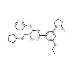 CCNc1cc(C(=O)N[C@@H](Cc2ccccc2)[C@H](O)CNC2CCCC2)cc(N2CCCC2=O)c1 ZINC000028978380