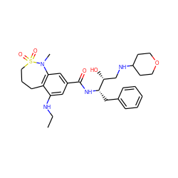 CCNc1cc(C(=O)N[C@@H](Cc2ccccc2)[C@H](O)CNC2CCOCC2)cc2c1CCCS(=O)(=O)N2C ZINC000043015336