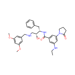 CCNc1cc(C(=O)N[C@@H](Cc2ccccc2)[C@H](O)CNCc2cc(OC)cc(OC)c2)cc(N2CCCC2=O)c1 ZINC000028978597