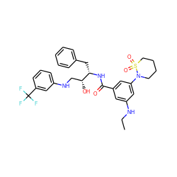 CCNc1cc(C(=O)N[C@@H](Cc2ccccc2)[C@H](O)CNc2cccc(C(F)(F)F)c2)cc(N2CCCCS2(=O)=O)c1 ZINC000049808477