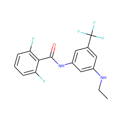 CCNc1cc(NC(=O)c2c(F)cccc2F)cc(C(F)(F)F)c1 ZINC000299835413