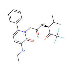 CCNc1ccc(-c2ccccc2)n(CC(=O)N[C@H](C(=O)C(F)(F)F)C(C)C)c1=O ZINC000013738737