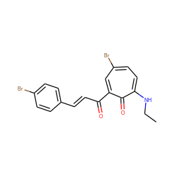 CCNc1ccc(Br)cc(C(=O)/C=C/c2ccc(Br)cc2)c1=O ZINC000008398014