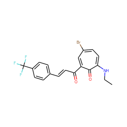 CCNc1ccc(Br)cc(C(=O)/C=C/c2ccc(C(F)(F)F)cc2)c1=O ZINC000008398030