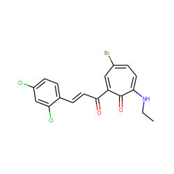 CCNc1ccc(Br)cc(C(=O)/C=C/c2ccc(Cl)cc2Cl)c1=O ZINC000008398043