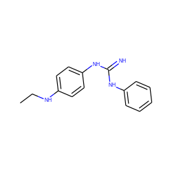 CCNc1ccc(NC(=N)Nc2ccccc2)cc1 ZINC000169330154