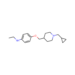 CCNc1ccc(OCC2CCN(CC3CC3)CC2)cc1 ZINC000013730075