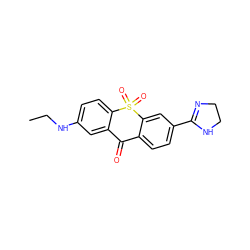 CCNc1ccc2c(c1)C(=O)c1ccc(C3=NCCN3)cc1S2(=O)=O ZINC000013755813