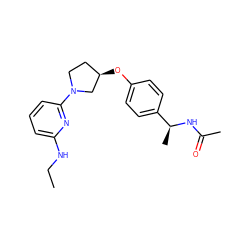 CCNc1cccc(N2CC[C@@H](Oc3ccc([C@H](C)NC(C)=O)cc3)C2)n1 ZINC000169709881