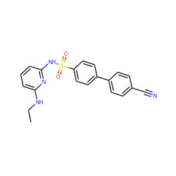 CCNc1cccc(NS(=O)(=O)c2ccc(-c3ccc(C#N)cc3)cc2)n1 ZINC000040949509