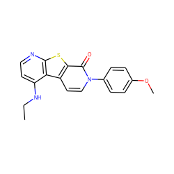 CCNc1ccnc2sc3c(=O)n(-c4ccc(OC)cc4)ccc3c12 ZINC000035284357