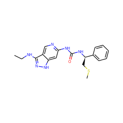 CCNc1n[nH]c2cc(NC(=O)N[C@H](CSC)c3ccccc3)ncc12 ZINC001772606616