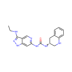 CCNc1n[nH]c2cc(NC(=O)N[C@H]3CNc4ccccc4C3)ncc12 ZINC001772652812