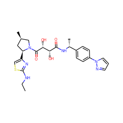 CCNc1nc([C@H]2C[C@@H](C)CN2C(=O)[C@H](O)[C@@H](O)C(=O)N[C@H](C)c2ccc(-n3cccn3)cc2)cs1 ZINC000071341526