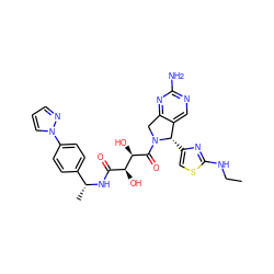 CCNc1nc([C@H]2c3cnc(N)nc3CN2C(=O)[C@H](O)[C@@H](O)C(=O)N[C@H](C)c2ccc(-n3cccn3)cc2)cs1 ZINC000071340487