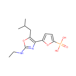 CCNc1nc(-c2ccc(P(=O)(O)O)o2)c(CC(C)C)o1 ZINC000169326740