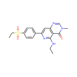 CCNc1nc(-c2ccc(S(=O)(=O)CC)cc2)cc2ncn(C)c(=O)c12 ZINC000115626571